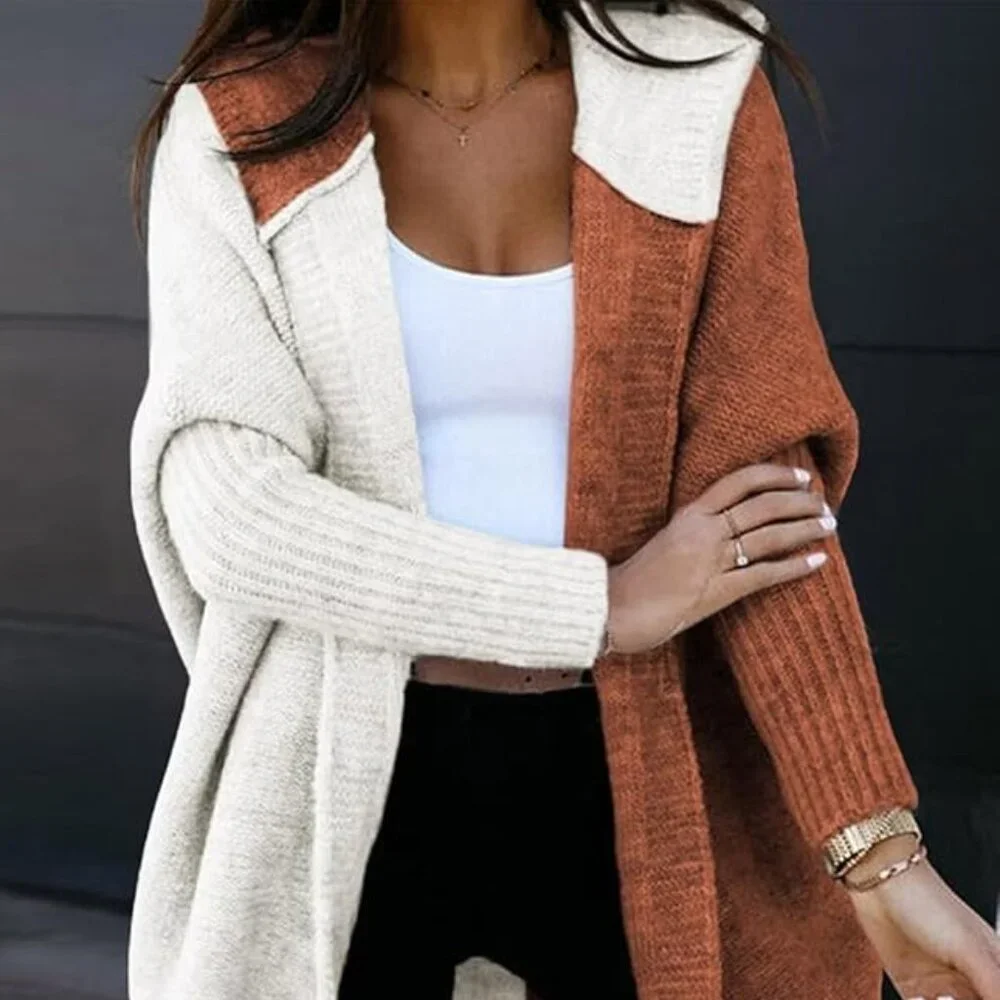Woman's Open Front Long Sleeve Hooded Knit Cardigan